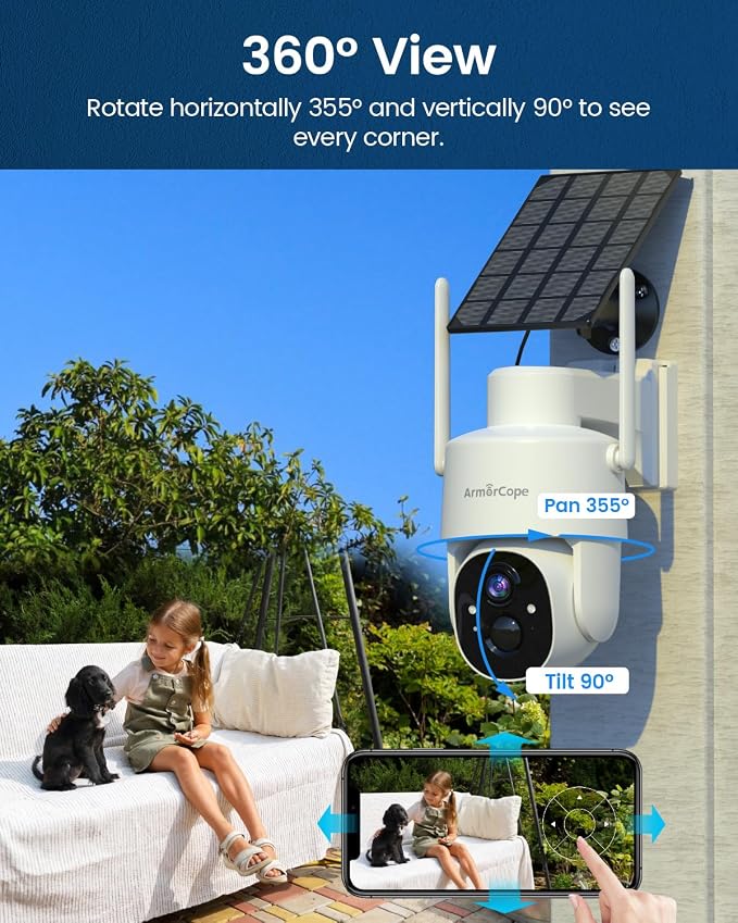Armorcope Solar Security Cameras Wireless Outdoor, 360° View Battery Powered - Image 7