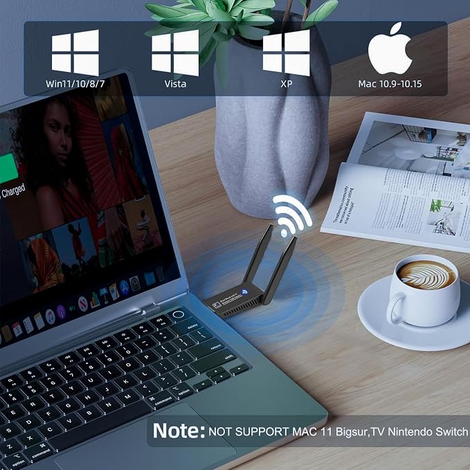 1300Mbps Wireless WiFi Adapter, USB3.0 WiFi Dongle 2.4G/5G 802.11AC Network - Image 6