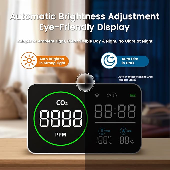 Smart Air Quality Monitor Indoor, WiFi Air Quality Tester - Image 6