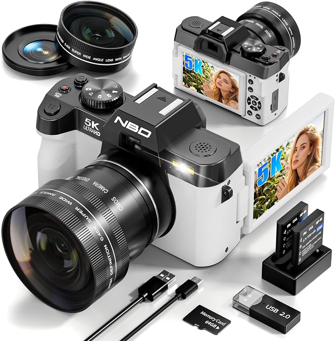 True 5K Digital Camera for Photography, Autofocus & Anti-Shake, 16X Zoom by NBDDIGITAL
