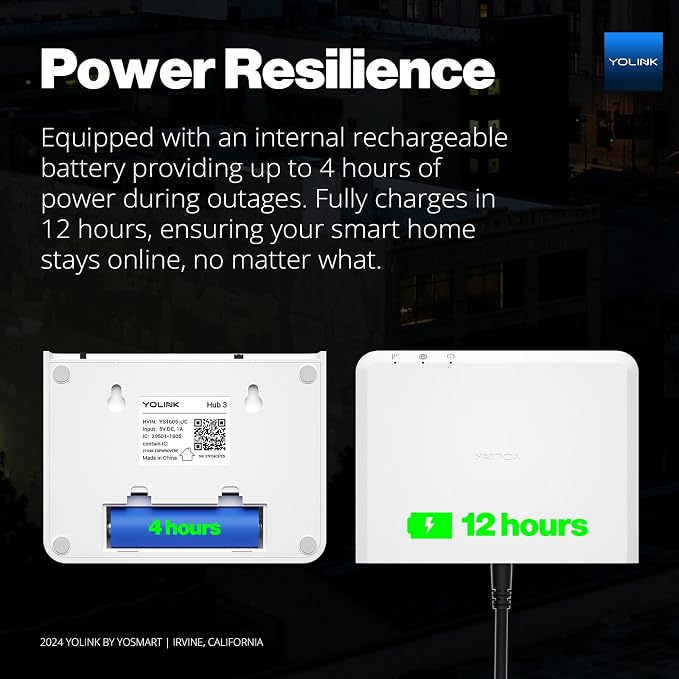 YoLink Hub 3 Smart Home Gateway: 4G LTE Cellular, Battery Backup Seamless Plug - Image 5