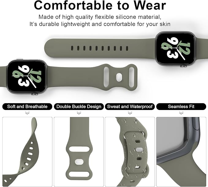 Sport Band Compatible with Apple Watch 38mm 40mm 41mm 42mm 44mm 45mm 46mm 49mm - Image 3