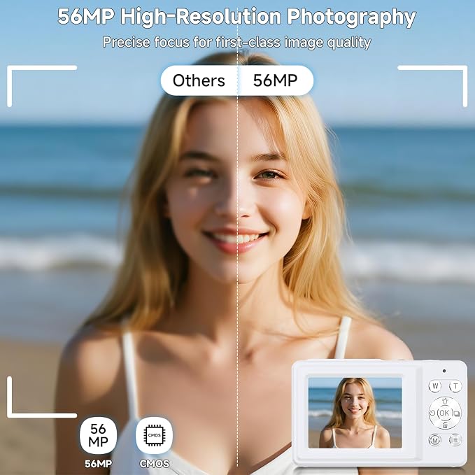 Digital Camera, 56MP 2.7K Dual-Screen Selfie Camera - Image 2