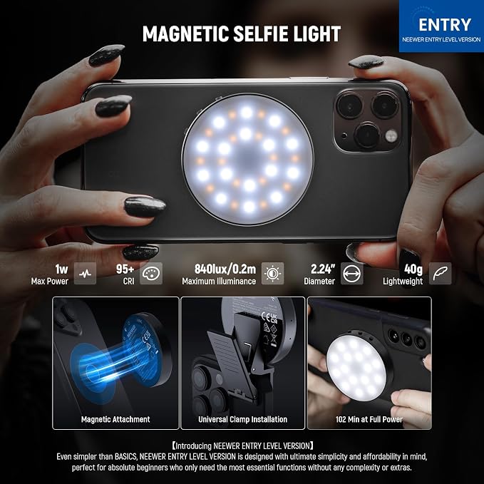 NEEWER Entry Level Version Magnetic Selfie Light Compatible - Image 2