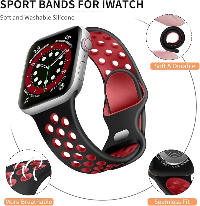 Lerobo Sport Band Compatible for Apple Watch Band Series 9 8 7 41mm 40mm 38mm - Image 8