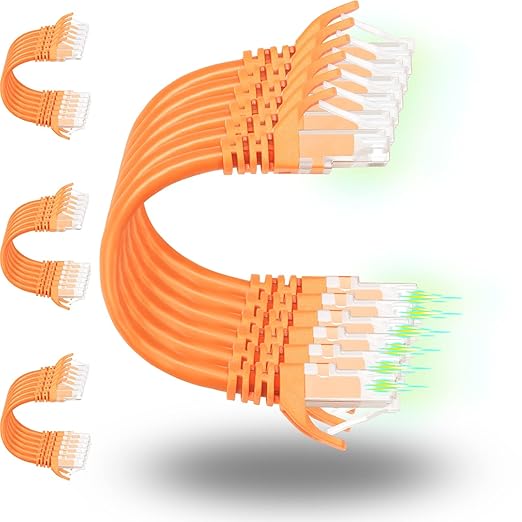 Rapink Patch Cables Cat6 2ft, Ethernet Patch Cable 10G Support, Cat 6 Patch by Rapink