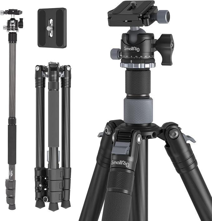 SmallRig AP-20 Carbon Fiber Tripod, 62.2" Camera Tripod Monopod by SmallRig