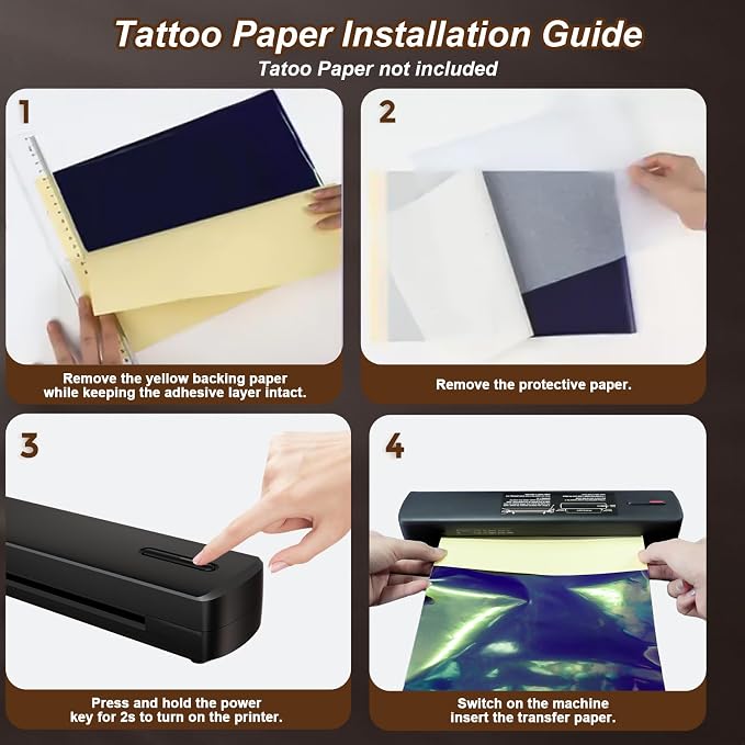 Tattoo Stencil Printer, Portable Wireless Bluetooth Thermal Transfer Machine - Image 4