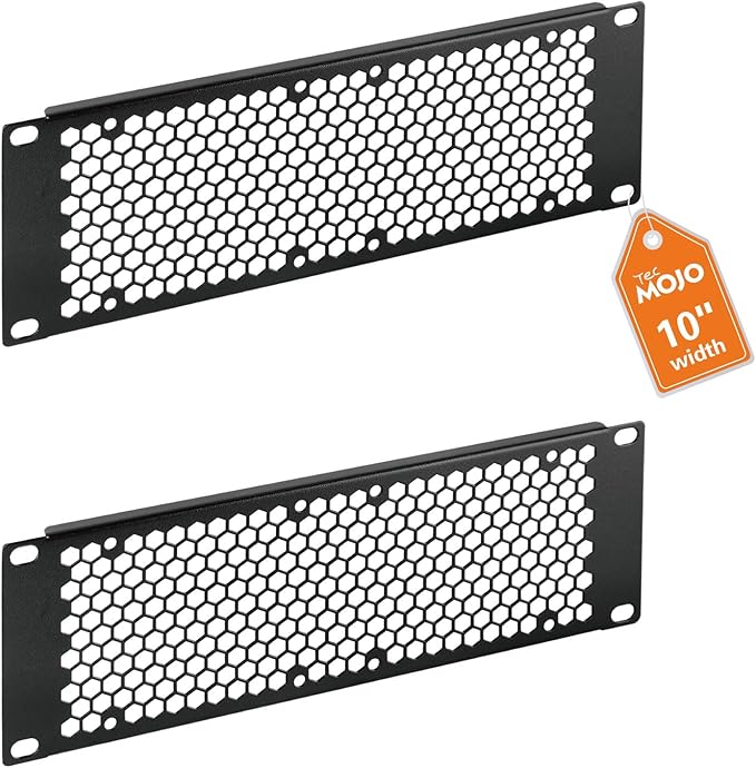Tecmojo 2 Pack Vented 2U Blank Rack Mount Panel, Steel Patch Panel Filler by Tecmojo