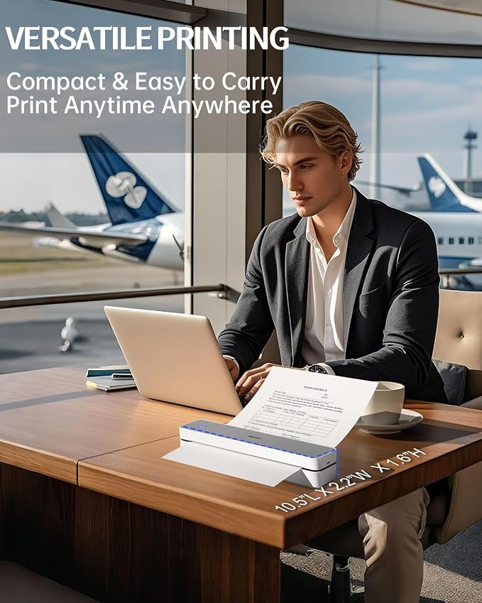 Inkless Portable Printer for Travel, Wireless Thermal Printer Supports 8.5 x - Image 7