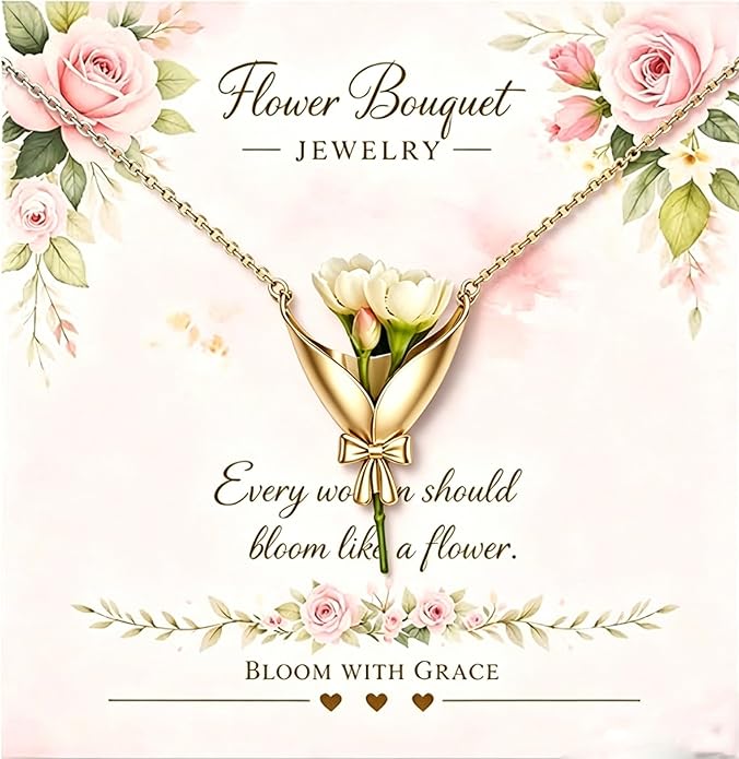 Flower Holder Necklace for Women Creative Mini Wearable Floral Vase Necklaces by Unknown