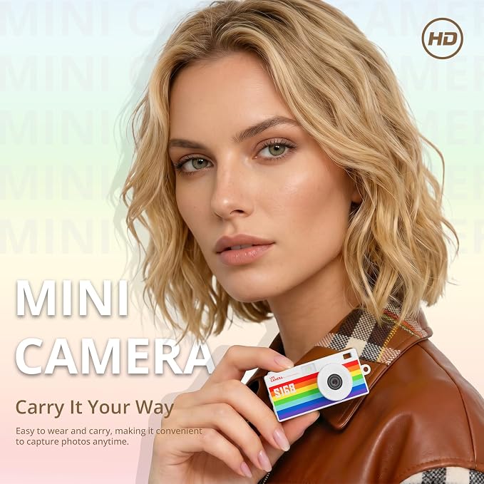 Mini Keychain Digital Camera, Rainbow Y2K Retro Pocket Camera - Image 7