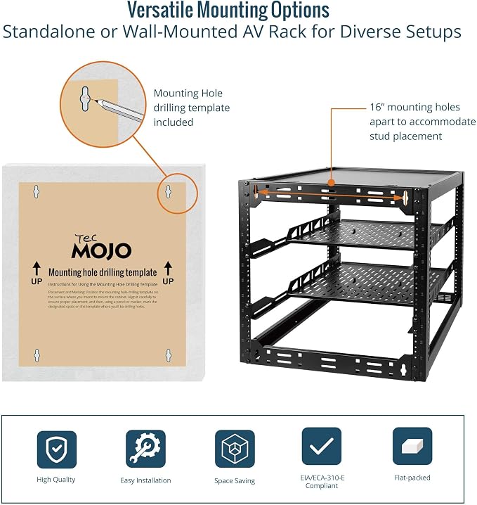 Tecmojo 12U Open Frame Network Rack - Image 5