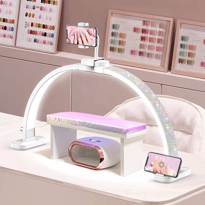 LIONVISON Half Moon Light for Nail Desk: 31-inch Manicure Table Light - 48W by WelcometovisitLIONVISON