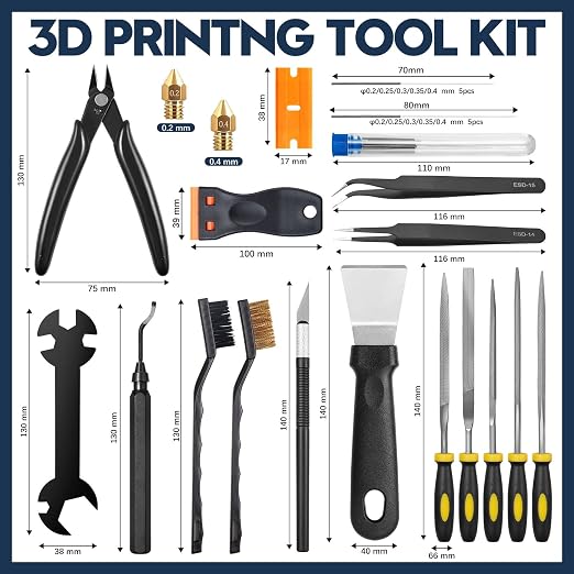 50-Piece 3D Printer Tool Kit, 3D Printing Accessories Compatible - Image 7