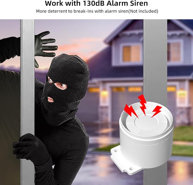 Home Alarm System 5-Piece kit, Door Window Sensors WiFi Slient Alarm System - Image 6