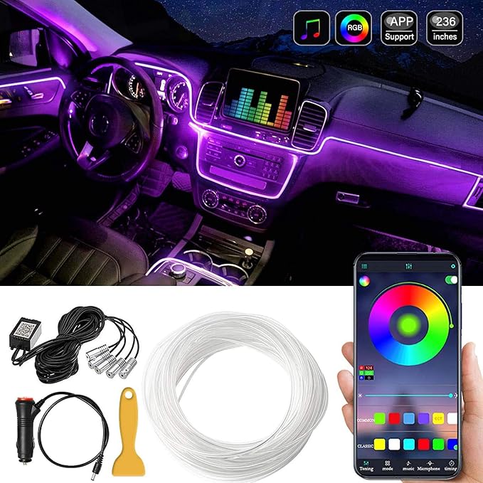 MAODANER Car LED Interior Strip Light, 16 Million Colors 5 in 1 by MAODANER