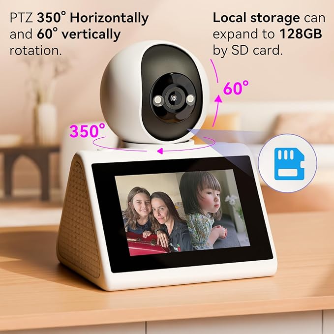 Home Security Camera with 4.3" Screen, Two Way Video Call Function - Image 6