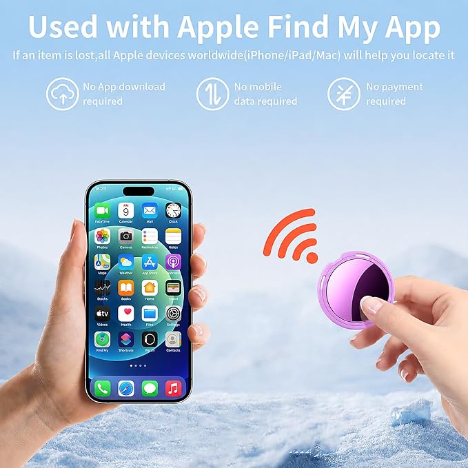 2 Pack Tracker Tags Pair with Apple Find My Bluetooth Air Smart Tags Key Finder - Image 4