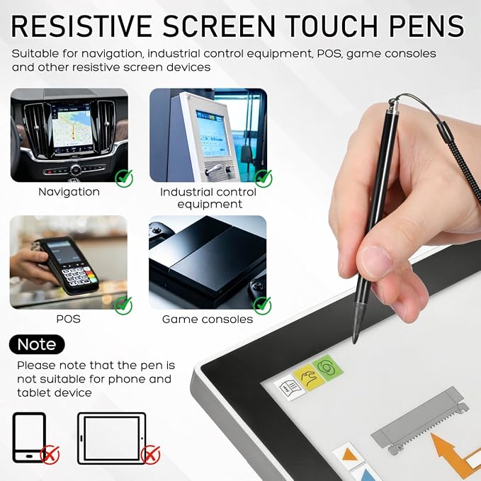 HOMSFOU 3pcs Touch Pen with Spring Rope Resistive Touch Screen Painting Pen - Image 7