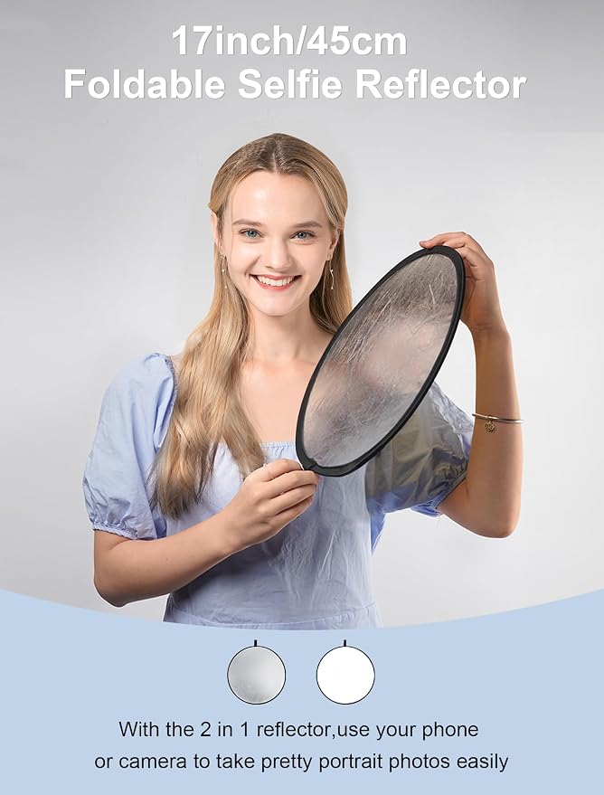 Selens 2 in 1 Foldable 17inch/45cm Light Reflector, Collapsible Disc - Image 2
