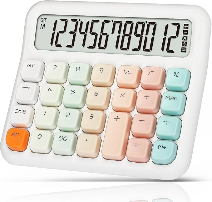 Pendancy Calculators Desktop 12 Digit, Gradient Pink Cute Basic Calculator by Pendancy