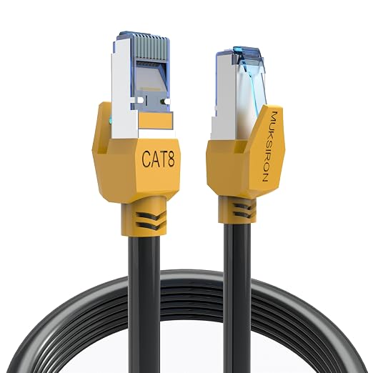 Cat 8 Ethernet Cable 3 ft, 40Gbps High Speed Gaming Network Cable 2000MHz Heavy by MUKSIRON
