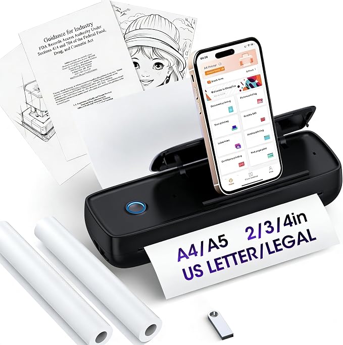 Inkless Portable Printer Wireless by Alinayee-AlwaysByYourSide
