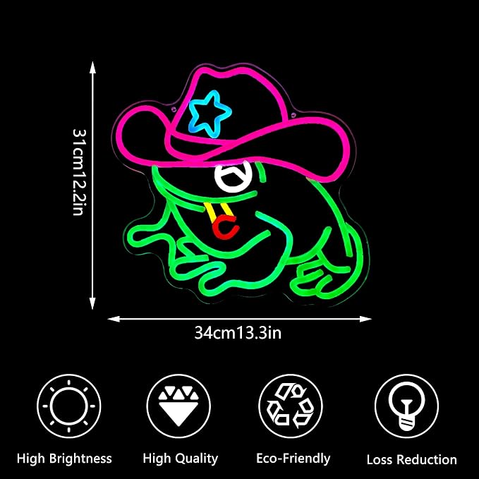 Frog Cowboy Neon Signs, Frog Cowboy Lamp Led Signs Lights Neon Signs - Image 6