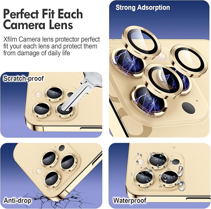 for iPhone 14 Pro/14 Pro Max Camera Lens Protector Bling, 9H Hardness - Image 3