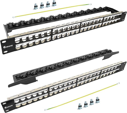 48Port Blank Keystone Patch Panel Rackmount&Wall Mount 1U 19-inch Network by Enmane