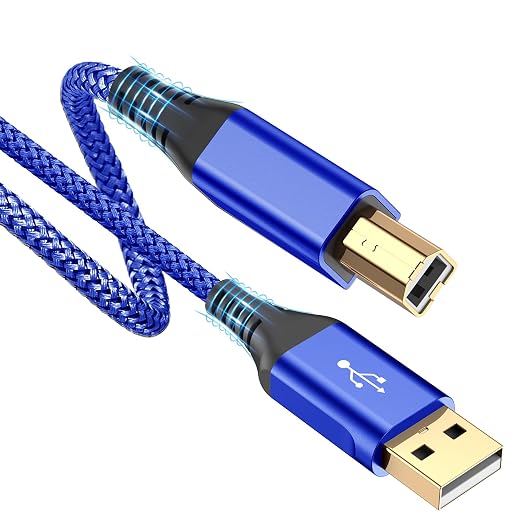 sweguard Printer Cable 10ft 2-Pack, USB Printer Cord USB 2.0 Type A Male to B by Sweguard