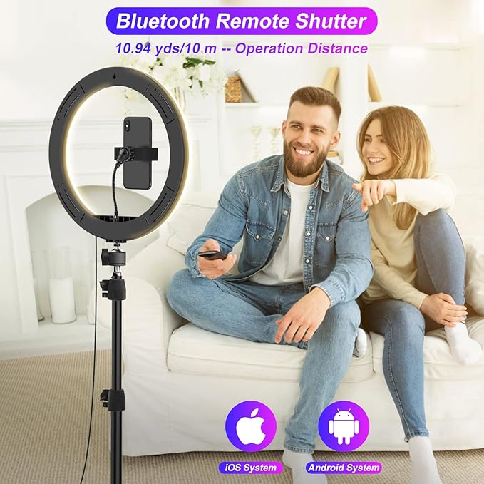 STALLY 13.3" Ring Light with Stand, Music Mode, 3 CCT Modes & 96 RGB Color Modes - Image 4