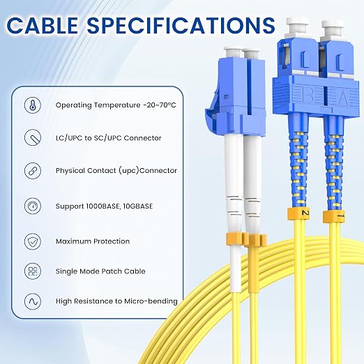 SpeedyCables- 2M-6Pack OS2 LC to SC Single Mode Fiber Patch Cable, 1G/10G - Image 5