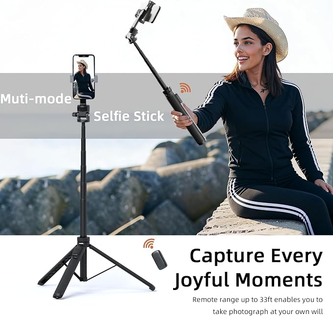 70" Action Camera Tripod for DJI, Extendable Selfie Stick Tripod - Image 3