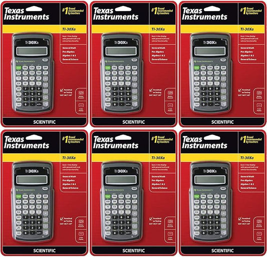 Texas Instruments TI-30Xa Scientific Calculator, 10-Digit LCD, 6 EA, Sold as 1 by Texas+Instruments
