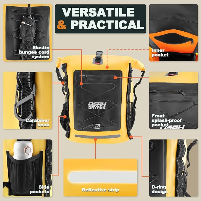 OSAH DRYPAK Waterproof Backpack Dry Bag 35L/55L/85L – Heavy Duty Roll-Top - Image 3