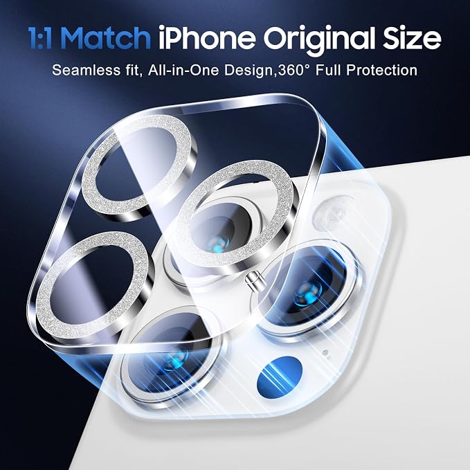 UniqueMe for 3 Pack iPhone 16 Pro/iPhone 16 Pro Max Camera Lens Protector - Image 5