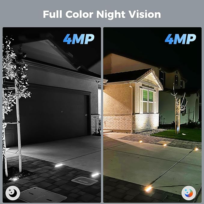 Hiseeu Solar Camera Security Outdoor, 4 Pack 100% Wireless 3K 4MP Surveillance - Image 4