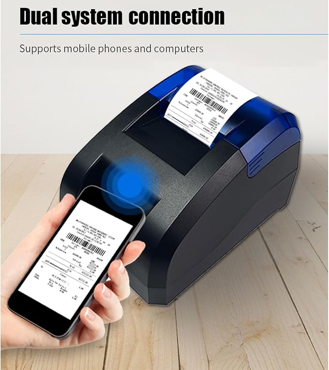 Portable Thermal Receipt Printer, 58mm USB Bluetooth Receipt Printer, ESC POS - Image 2