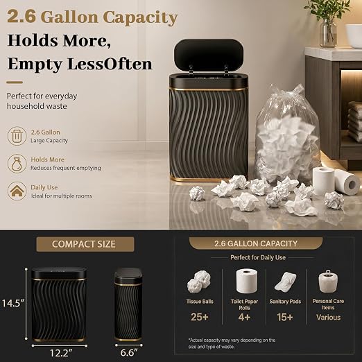 steo spce Automatic Motion Sensor Bathroom Small Trash Can - Image 7