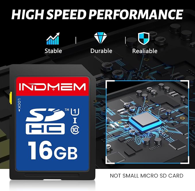 INDMEM SD Card 16GB, High-Speed Secure Digital Cards - Image 3