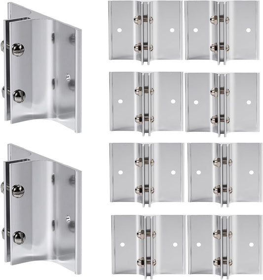 Aluminum Corridor Sign Holder, 10 Pack Direct Sign Mount Bracket, Design for Restroom, Conference Room Classic Silver Signs - 2" Length, 1/8" Substrate - Easy to Install