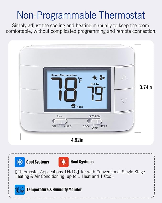 Aowel Non Programmable Thermostat - Image 2