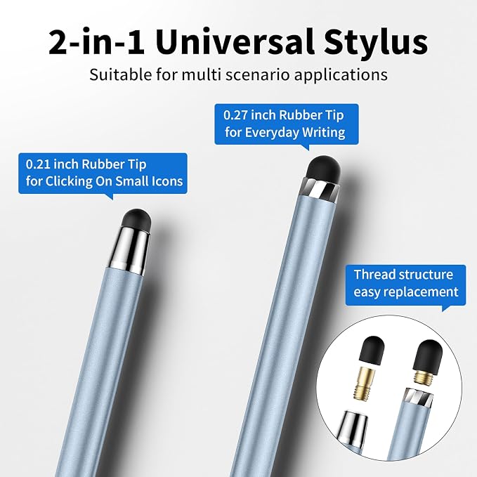 Stylus Pen for Touchscreen, 2-in-1 High Sensitivity & Accuracy | Rubber tip - Image 2
