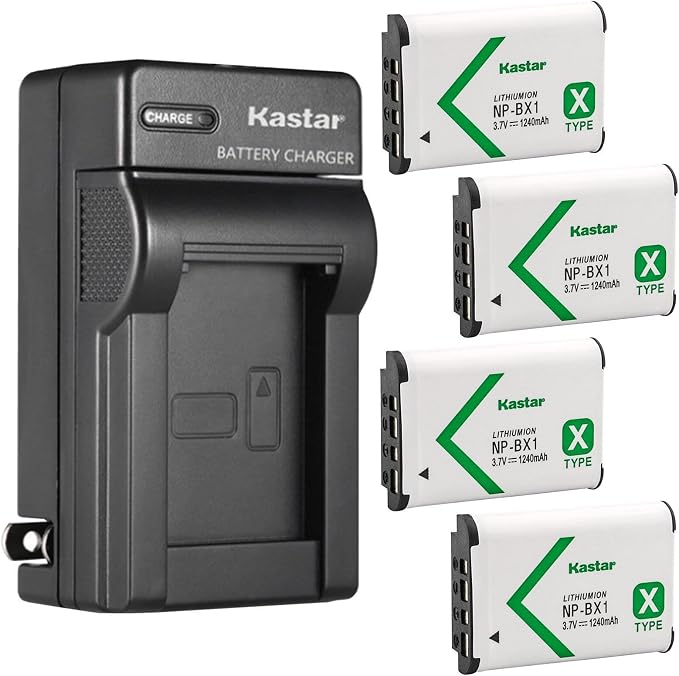 Kastar 4-Pack NP-BX1 Battery and AC Wall Charger Replacement by Kastar