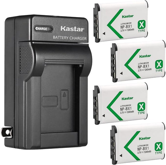 Kastar 4-Pack NP-BX1 Battery and AC Wall Charger Replacement by Kastar