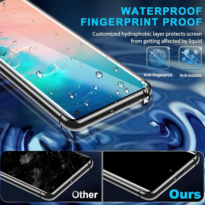 3 Pack Galaxy S10 Screen Protector, HD Clear Tempered Glass, Fingerprint Unlock - Image 5