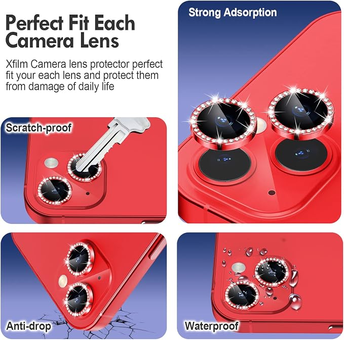 for iPhone 14 / iPhone 14 Plus Camera Lens Protector Bling, 9H Hardness - Image 3