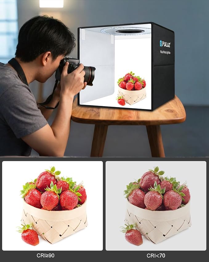 Photo Studio Box, PULUZ 40cm Folding Lightbox 160 LED Ring Light Portable Photo - Image 3